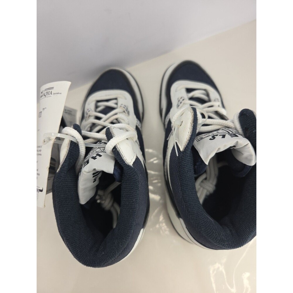 Miller's Heels Down Horse Riding Sneakers Womens Sz 7 White & Navy Leather NWOB - Picture 8 of 12